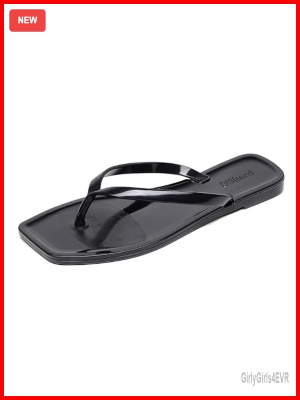 Jelly Sandals for Women Flip Flops Thong Flat Jellies Shoes Clear Square Slides